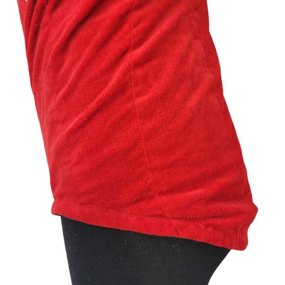 Vintage Corduroy Leotard Red Homemade Romper Majorette Costume Bodysuit Tank XXS - Picture 16 of 16